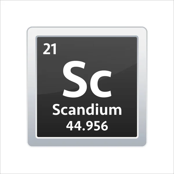 Scandium符号。周期表的化学元素。矢量存量说明. — 图库矢量图片