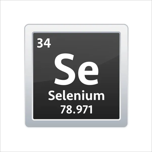 Símbolo de selenio. Elemento químico de la tabla periódica. Ilustración de stock vectorial — Archivo Imágenes Vectoriales