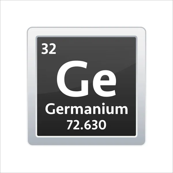 Símbolo de germanio. Elemento químico de la tabla periódica. Ilustración de stock vectorial. — Vector de stock