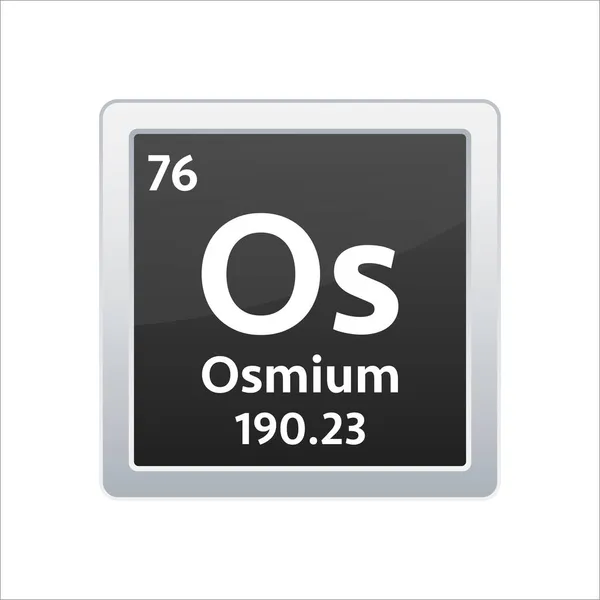 Símbolo de Osmio. Elemento químico de la tabla periódica. Ilustración de stock vectorial — Vector de stock