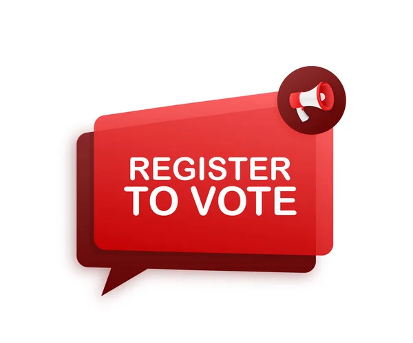 Megafono con Registro per votare. Illustrazione vettoriale — Vettoriale Stock