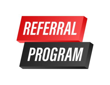 Yönlendirme programlı megafon etiketi. Megafon bayrağı. Web tasarımı. Vektör stok illüstrasyonu