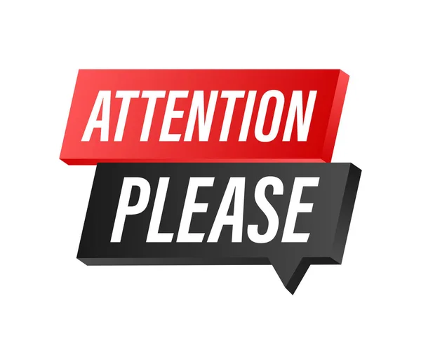 Banner with Attention please. Red Attention please sign icon ...