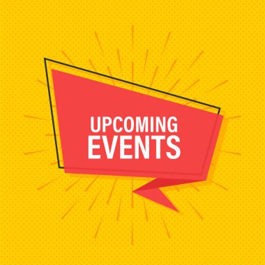 Megafon afişi, yaklaşan olaylarla ilgili iş konsepti. Vektör stok illüstrasyonu