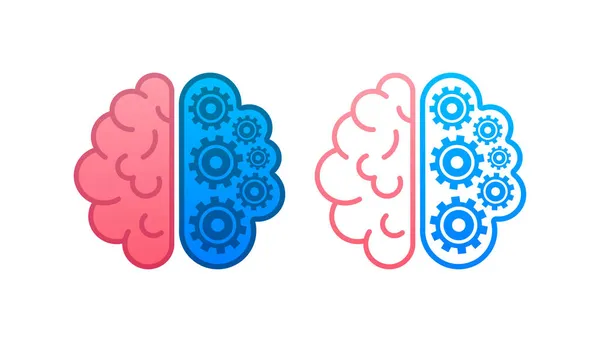 Gehirn. Digitales Gehirn in der Hand. Neuronales Netzwerk. IQ-Tests. Denkanstöße. Vektoraktiendarstellung. — Stockvektor