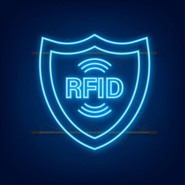 Beyin. Dijital beyin elinde. Sinirsel ağ. IQ testi. Beyin fırtınası fikri neon ışığı. Vektör stok illüstrasyonu.