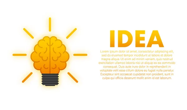 Flat idea for concept design. Lightbulb icon. Idea, solution, business, strategy concept. Vector stock illustration — Stock Vector