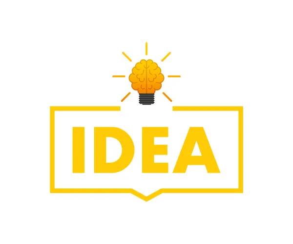 Плоская идея для концептуального дизайна. Значок лампочки. Идея, решение, бизнес, концепция стратегии. Векторная иллюстрация — стоковый вектор