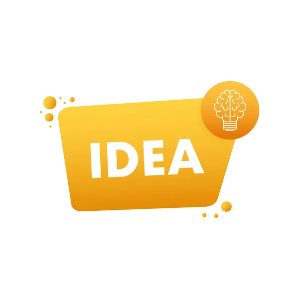 Idea piatta per il concept design. Icona della lampadina. Idea, soluzione, business, concetto di strategia. Illustrazione dello stock vettoriale — Vettoriale Stock