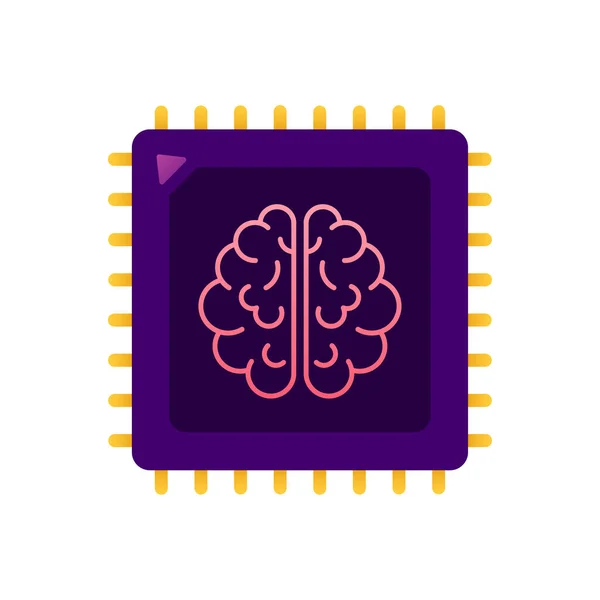 大脑。数字大脑在手。神经网路。智商测试。头脑风暴的想法。矢量存量说明. — 图库矢量图片