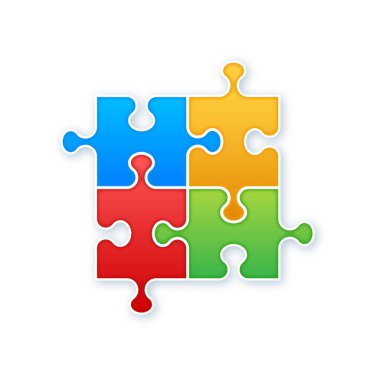 Yapboz boş şablon ya da kılavuzları kesme. Vektör illüstrasyonu