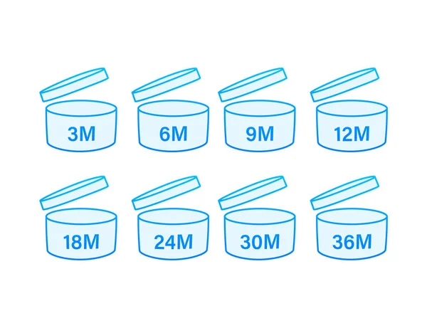 Depois de abrir Use ícones. Símbolos da data de expiração. Ilustração vetorial . — Vetor de Stock