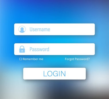 Giriş formu sayfası. ui vektör elementleri web sitesi. Vektör stok illüstrasyonu