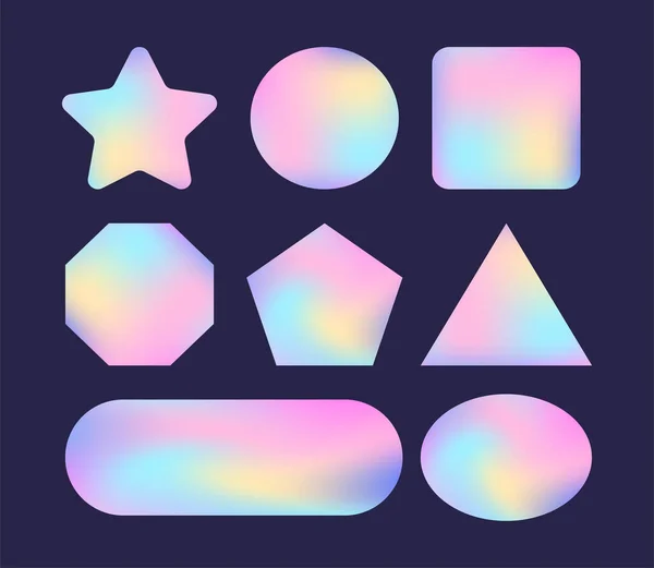 Holografische stickers. Blanco regenboog glimmende emblemen. Voorraadillustratie van vectoren. — Stockvector