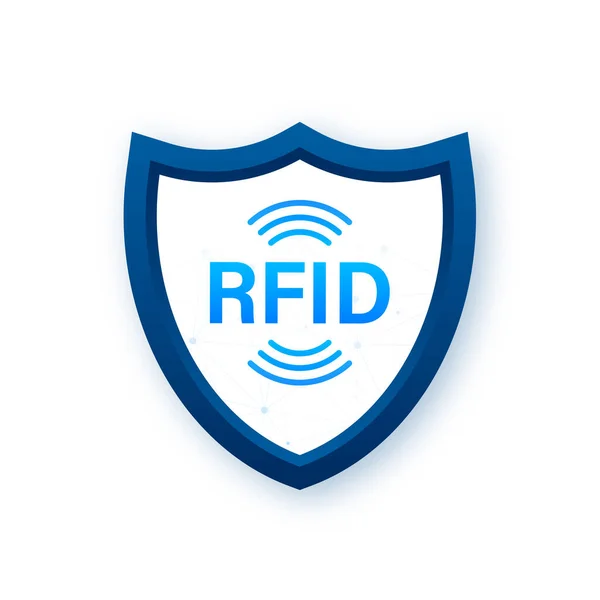 Αναγνώριση ραδιοσυχνοτήτων RFID. Τεχνολογική έννοια. Ψηφιακή τεχνολογία. Εικονογράφηση διανύσματος — Διανυσματικό Αρχείο
