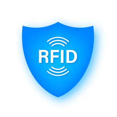 RFID Radyo Frekans Kimliği. Teknoloji konsepti. Dijital teknoloji. Vektör stok illüstrasyonu