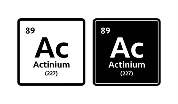 Simbolo di attinio. Elemento chimico della tavola periodica. Illustrazione dello stock vettoriale. — Vettoriale Stock