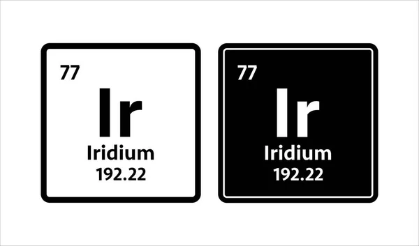 Символ иридия. Химический элемент периодической таблицы. Векторная иллюстрация. — стоковый вектор