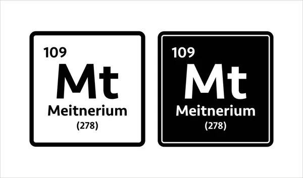 Simbolo di meitnerio. Elemento chimico della tavola periodica. Illustrazione dello stock vettoriale. — Vettoriale Stock