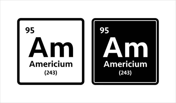 Символ Америция. Химический элемент периодической таблицы. Векторная иллюстрация. — стоковый вектор