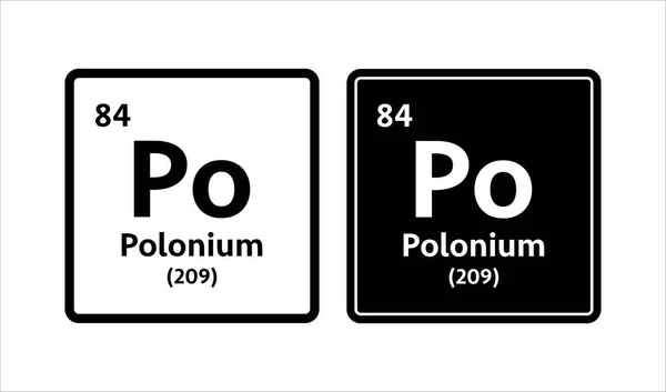 Polonium symbool. Chemisch element van het periodiek systeem. Voorraadillustratie van vectoren — Stockvector