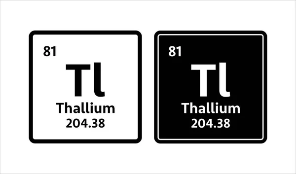 Símbolo de talio. Elemento químico de la tabla periódica. Ilustración de stock vectorial. — Vector de stock
