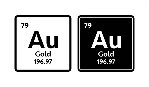 Simbolo oro. Elemento chimico della tavola periodica. Illustrazione dello stock vettoriale — Vettoriale Stock