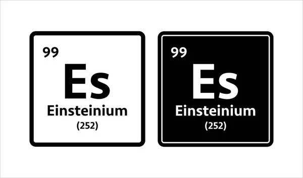 Simbolo di Einsteinium. Elemento chimico della tavola periodica. Illustrazione dello stock vettoriale — Vettoriale Stock