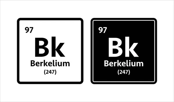 Символ Берклия. Химический элемент периодической таблицы. Векторная иллюстрация. — стоковый вектор