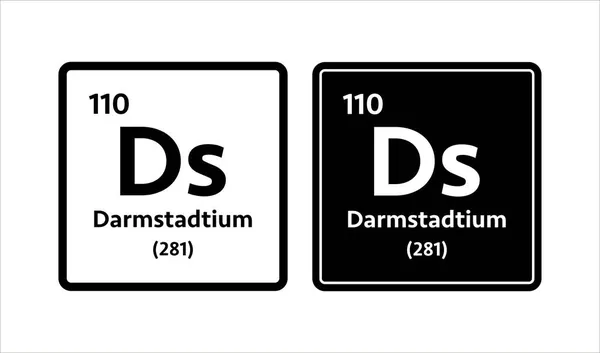 Символ Дармштадтия. Химический элемент периодической таблицы. Векторная иллюстрация. — стоковый вектор