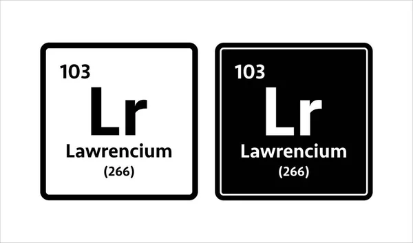 Символ Лоренция. Химический элемент периодической таблицы. Векторная иллюстрация — стоковый вектор