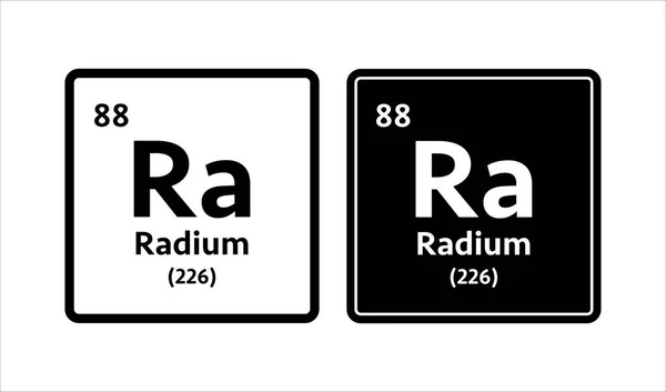 Символ радиума. Химический элемент периодической таблицы. Векторная иллюстрация. — стоковый вектор