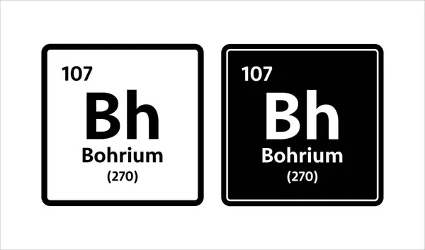 Símbolo Bohrium. Elemento químico da tabela periódica. Ilustração do estoque vetorial — Vetor de Stock