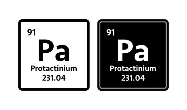 Символ протактиния. Химический элемент периодической таблицы. Векторная иллюстрация — стоковый вектор