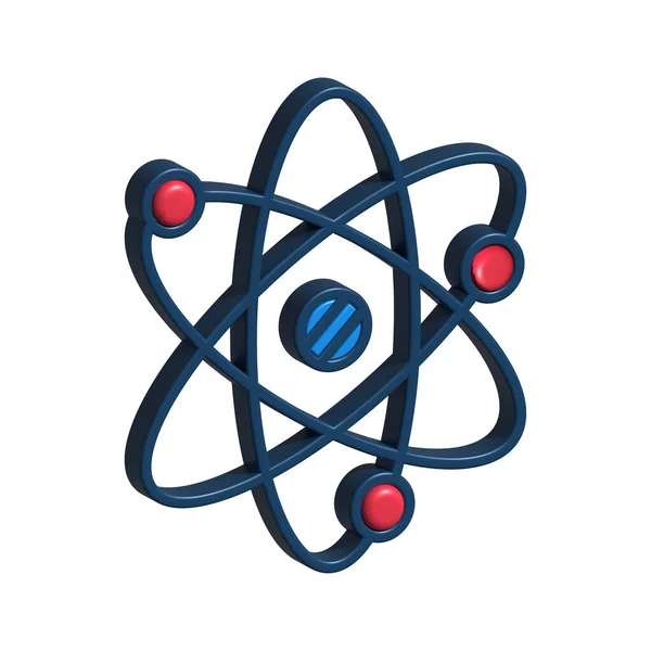 Ikona atomu, symbole atomu na białym tle — Zdjęcie stockowe