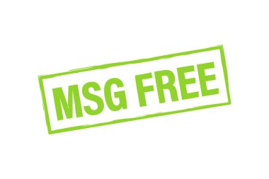 Msg ücretsiz. Glutamate eklenmemiş gıda paketi simgesi. Monosodyum glutamat. Vektör stok illüstrasyonu