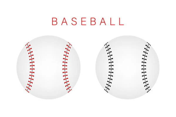 Coutures de balle de baseball, couture en dentelle rouge isolée sur fond — Image vectorielle