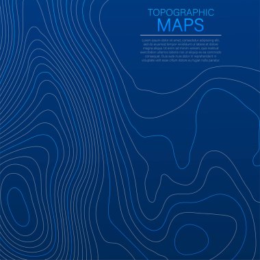 Mopografik harita. Çizgiler ve konturlarda topografik konturstilize yüksekliği. Vektör çizimi