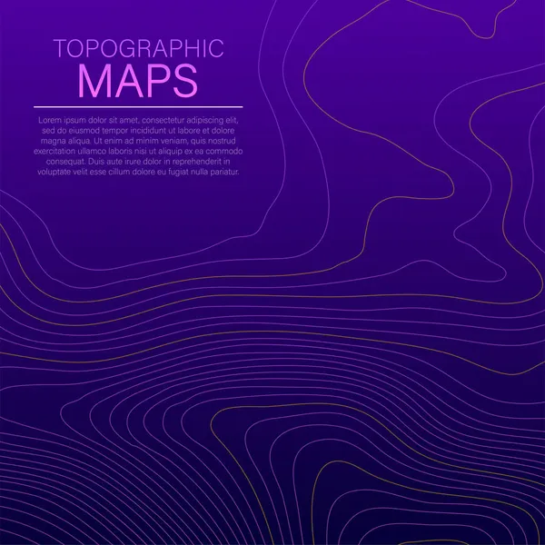 모포그래피 맵. 선과 윤곽선의 지형 윤곽선의 양식에 일치시키는 높이입니다. 벡터 일러스트레이션 — 스톡 벡터