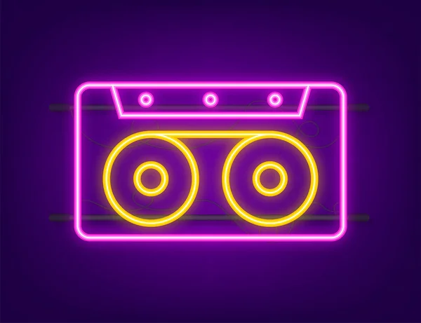 Musik Neon-Ikone im flachen Stil. Musik, Stimme, Plattenikone. Vektoraktiendarstellung — Stockvektor