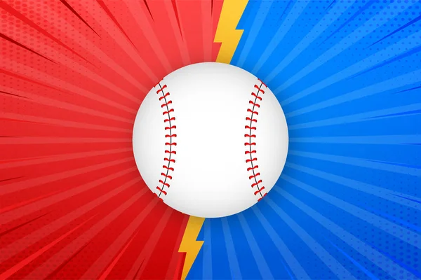 Piqûres de balle de baseball, couture en dentelle rouge isolée sur fond versus. — Image vectorielle