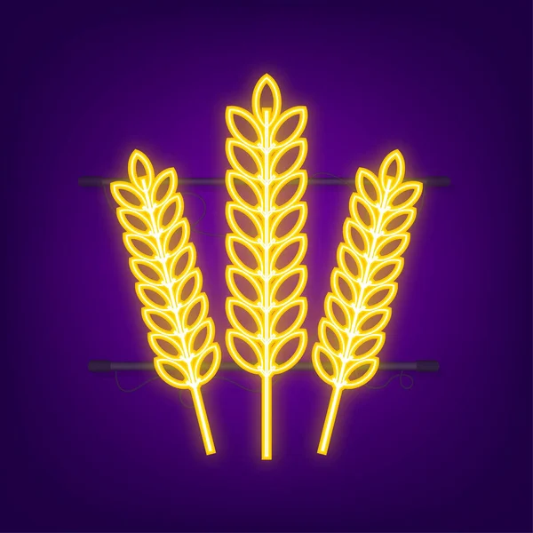 Agricultura trigo logotipo modelo, orelhas de trigo. Ilustração do estoque vetorial — Vetor de Stock