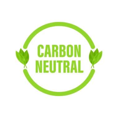 Karbon nötr logo, her amaç için harika bir tasarım. Karbon nötr. Vektör simgesi. Nakliye logosu. Dünya gezegeni.