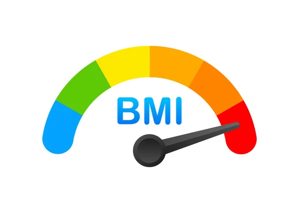 Indikator bmi op witte achtergrond. Grafiekconcept. Vectorpictogram. — Stockvector