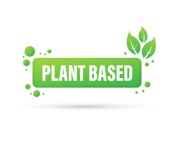 Växtbaserad märkning. Platt enkel vektor ikon. Affisch för hälsosam mat. Färsk ekologisk. Växtbaserad symbol, märke, logotyp. Illustration av vektorbeståndet. — Stock vektor