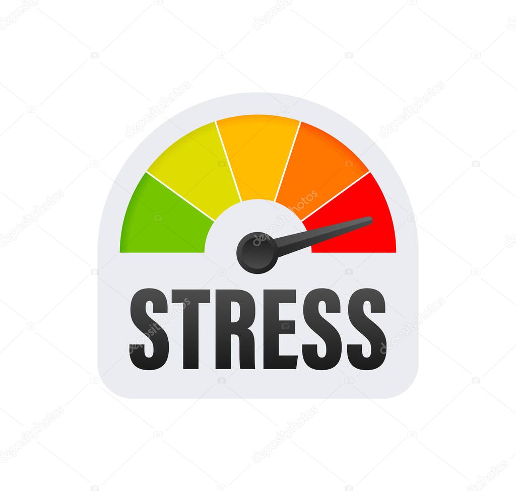 Stress score, great design for any purposes. Vector illustration. Chart graphic. Smile icon.