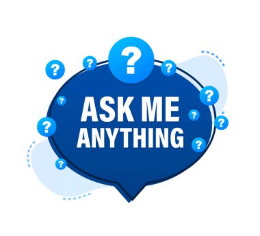 Ask me anything. Lettering for your blog, for online shop, for tags and banners. Vector stock illustrtaion. clipart