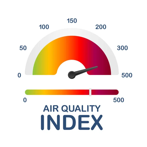 Infografik mit Luftqualitätsindex auf Staubhintergrund für medizinisches Design. Luftqualitätsindex, tolles Design für jeden Zweck. Vektorillustration. — Stockvektor