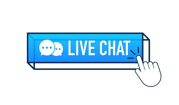 Chat parlare bolla icona logo vettore. Vettore di icone dell'informazione. Logo live streaming. Pulsante Live Chat. — Vettoriale Stock