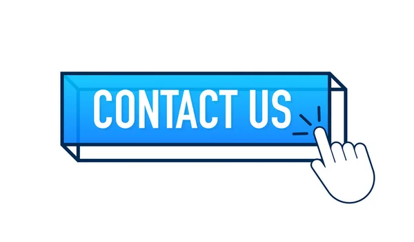 Contact us sign. Contact us blue sticker on white baclground. — Wektor stockowy